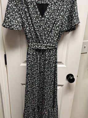 Black Floral Wrap Maxi Dress - Women